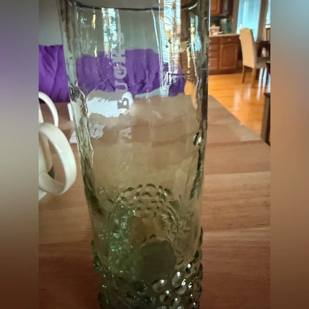 Starbucks Green Textured Glass Bottle | Reusable Vase or Tumbler